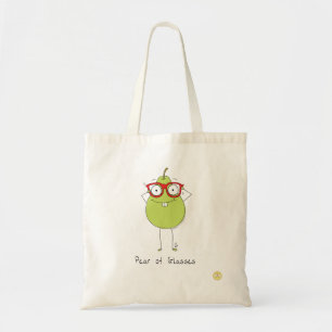 Bolsa Tote Pear de óculos, Saco de Tote Bonito e Engraçado