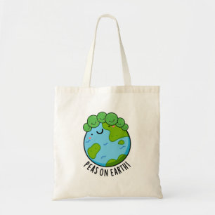 Bolsa Tote Peas Na Terra Engraçado Veggie Peace Pun