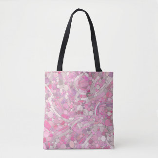 Bolsa Tote Pebbles Mosaico Art - Rosa Blush Pink