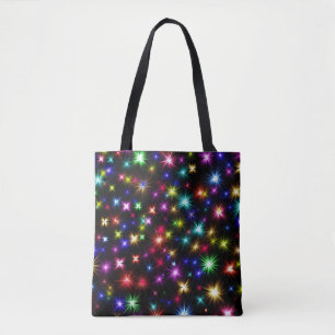 Bolsa Tote Peças sobressalentes, estrelas e fogos de artifí