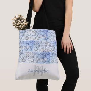 Bolsa Tote Pedaços De Quebra-cabeça Cute Monogramados Em Sa