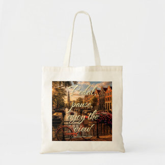 Bolsa Tote Pedal Pause Desfrute da Vista Amsterdam Ilustração