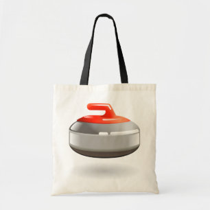 Bolsa Tote Pedra de Curling Vermelha Esportes de Inverno