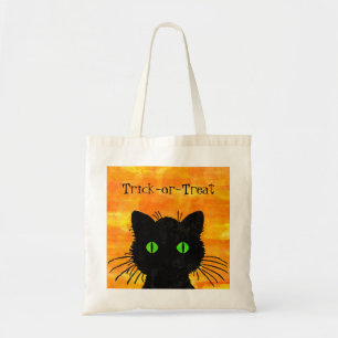 Bolsa Tote Peek-A-Boo Black Cat Orange Trick-or-Treat