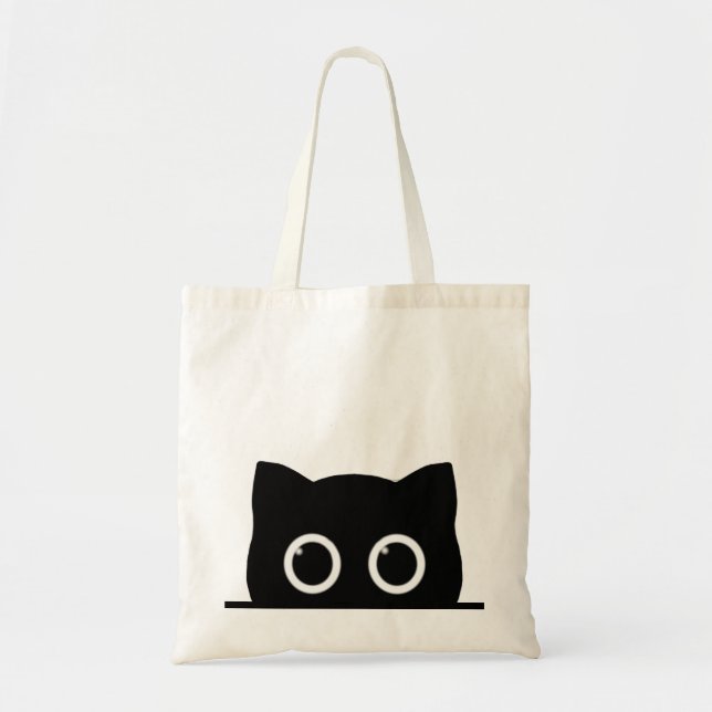 Bolsa Tote Peeking Black Cat (Frente)