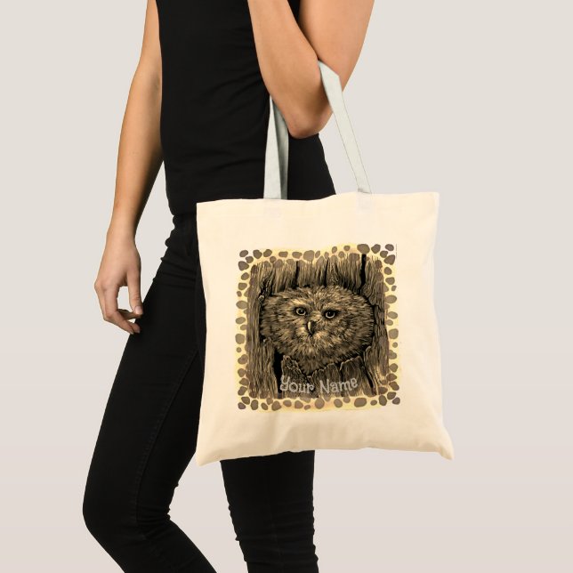 Bolsa Tote Peeper Owl (Frente (produto))