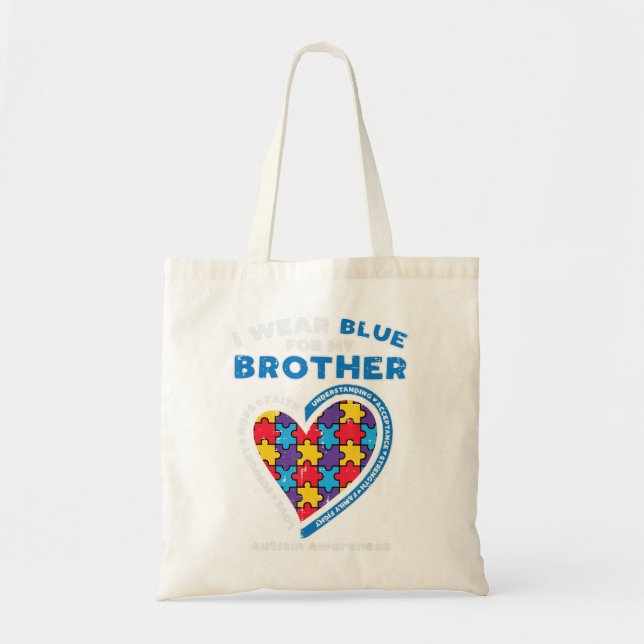 Bolsa Tote Pega nesta Quebra-cabeça engraçada Eu Visto Azul P (Frente)