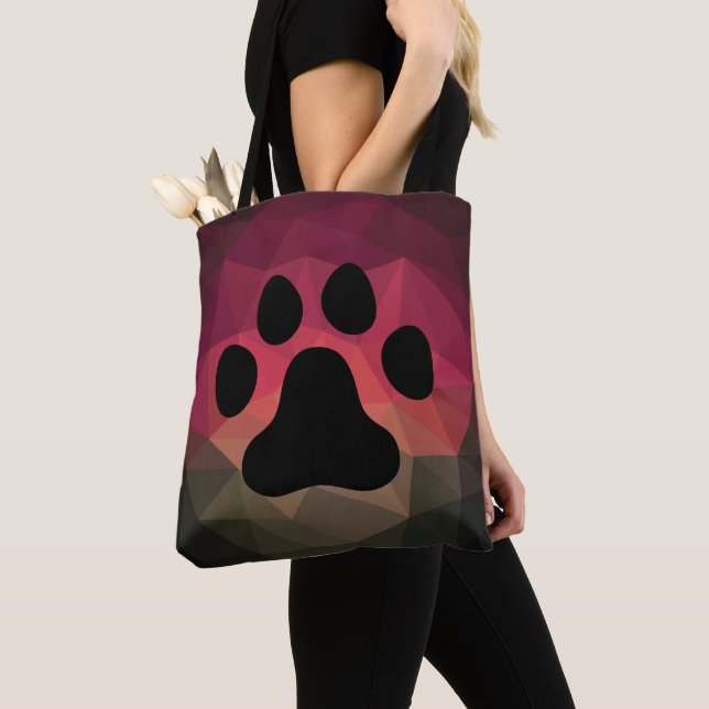 Bolsa Tote Pegada animal, pata de gato/cão (Close Up)