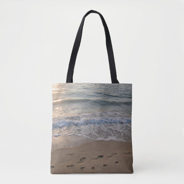 Bolsa Tote Pegadas na Areia (Frente)