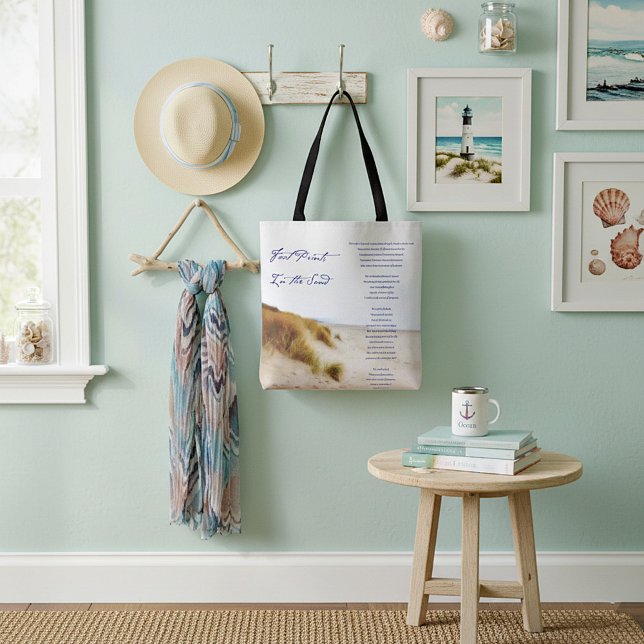 Bolsa Tote pegadas na areia (Criador carregado)