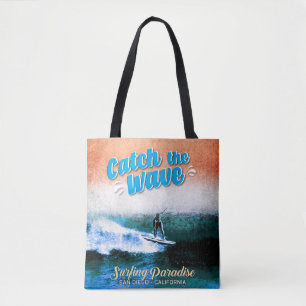 Bolsa Tote Pegue a onda - Paraíso surfador
