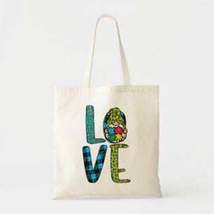 Bolsa Tote Pegue essa Xadrez-leopardo fofa Ama o Nórdico Gno