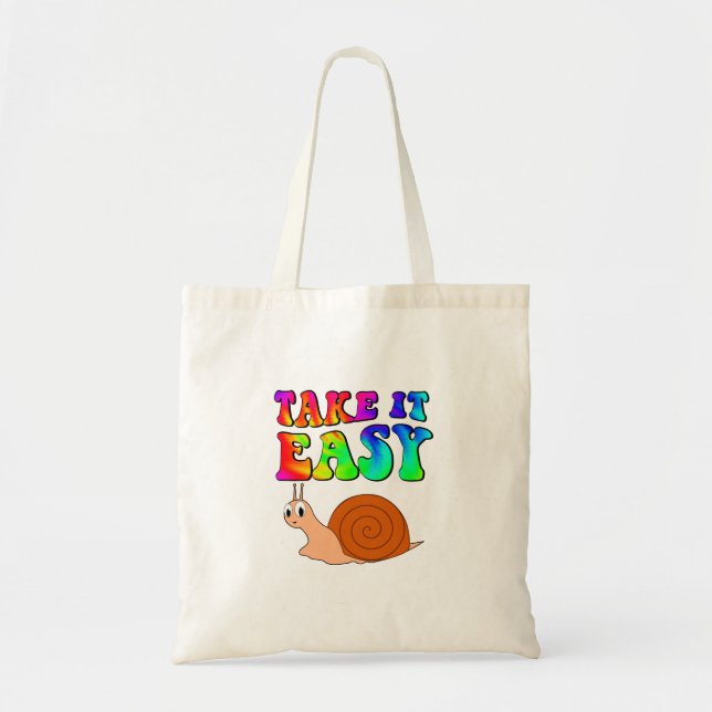 Bolsa Tote Pegue Um Cartoon Fácil Com Um Texto De Groovy (Frente)