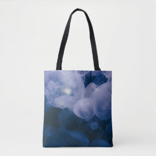 BOLSA TOTE PEIXE AZUL E BRANCO NA ÁGUA