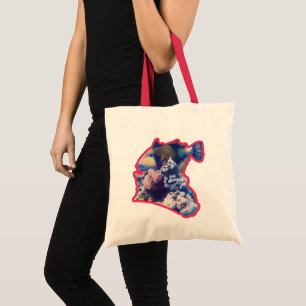 Bolsa Tote Peixe-balão Vista de colheita orgânica de borda
