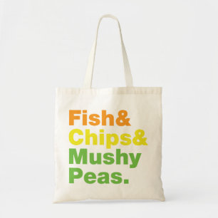 Bolsa Tote Peixe & Batata Frita & Ervilhas Amassadas.