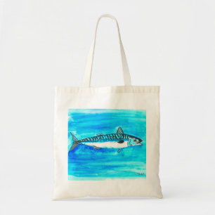 Bolsa Tote Peixe cavala aquarela oceano sob o mar