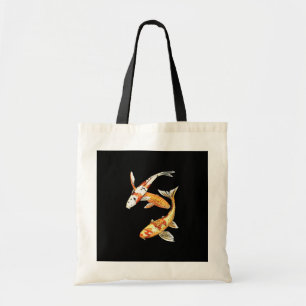 Bolsa Tote Peixe dourado de Koi do japonês no preto