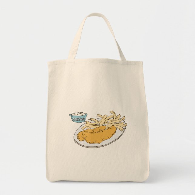 Bolsa Tote peixe e batata frita (Frente)
