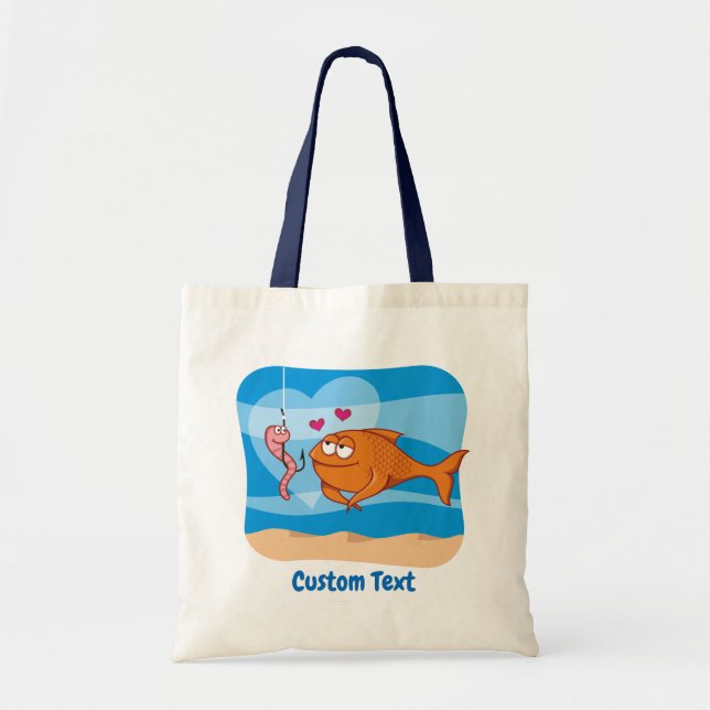 Bolsa Tote Peixe e Isca no Amor Tote Bag (Frente)