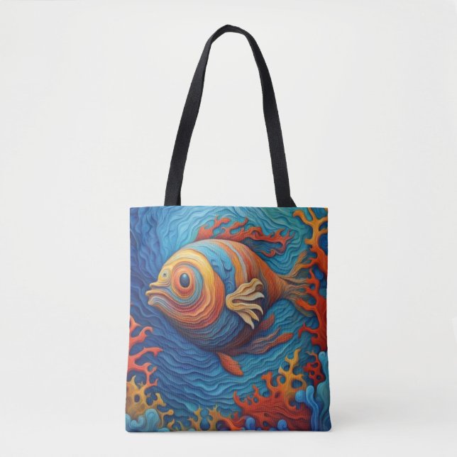 Bolsa Tote Peixe-espada - Saco com peixe (Frente)