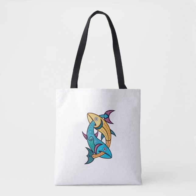 Bolsa Tote Peixe Gêmeo Vibrante (Frente)
