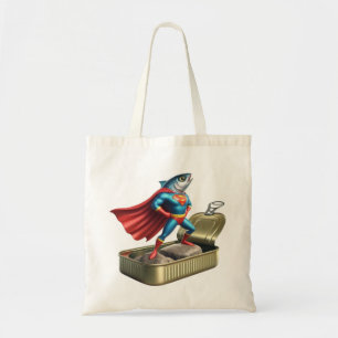 Bolsa Tote Peixe Super-Herói Sardinha Poderosa Arte Oceânica