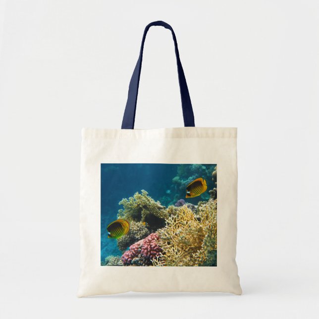 Bolsa Tote Peixes amarelos e pretos da borboleta (Frente)