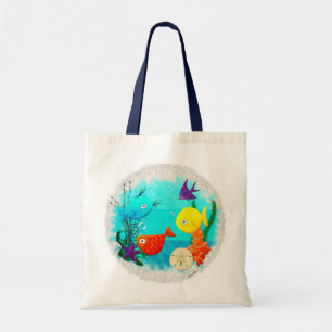 Bolsa Tote Peixes Childs dos desenhos animados do aquário da