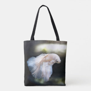 Bolsa Tote Peixes de combate brancos siameses