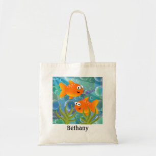 Bolsa Tote Peixes Dourados Personalizados Divertidos