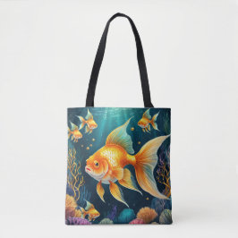 Bolsa Tote Peixes Dourados submarinos