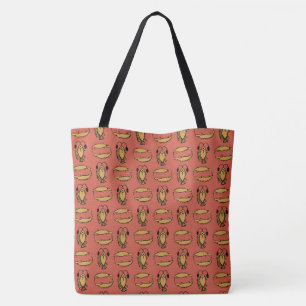Bolsa Tote Peixes e crocodilos egípcios tribais no vermelho