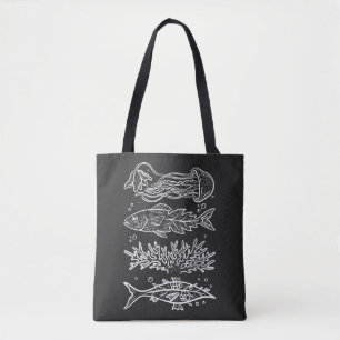 Bolsa Tote Peixes Estranhos do Mar Profundo