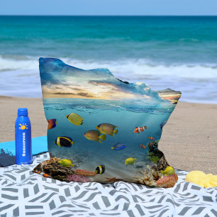 Bolsa Tote Peixes Tropicais de Recife de Coral Subaquático