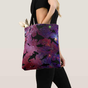 Bolsa Tote Peixes-tubarão-frade-modernos baleia-do-mar sob a 