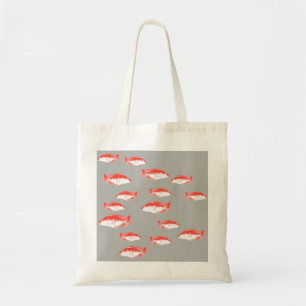 Bolsa Tote Peixes vermelhos e cinzas
