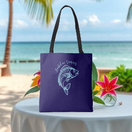 Bolsa Tote Peixes viciados em azul-de-Verão