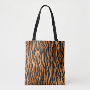 Bolsa Tote Pele de tigre: padrão sem costura desenhado à mão.