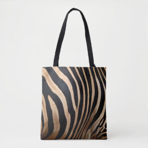 Bolsa Tote pele do cabelo de zebraskin,animal,fundo,preto,cor