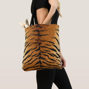 Bolsa Tote Pele do tigre Siberian do falso por todo o lado na