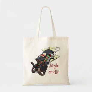 Bolsa Tote Pele Em Um Sled Jingle Cheira! Cartoon de Natal