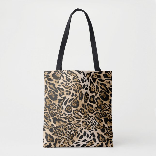 Bolsa Tote Pele-leopardo africana: Textura animal sem costura (Frente)
