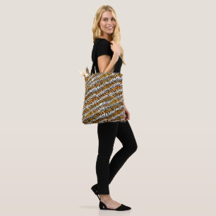 Bolsa Tote Peles de tigre com stripteza moderna Impressão ani