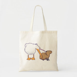Bolsa Tote Pelican tenta comer Capybara Funny Cute Kawaii