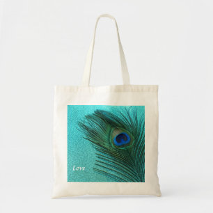 Bolsa Tote Pena azul do pavão do Aqua metálico