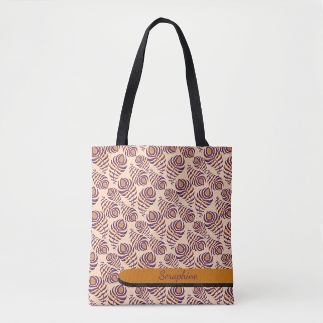 Bolsa Tote Pena de Pavão Boho (Frente)