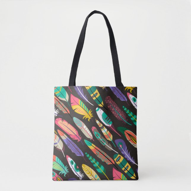 Bolsa Tote Penas Coloridas (Frente)