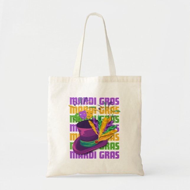 Bolsa Tote Penas de Cartola de MARDI GRAS (Frente)