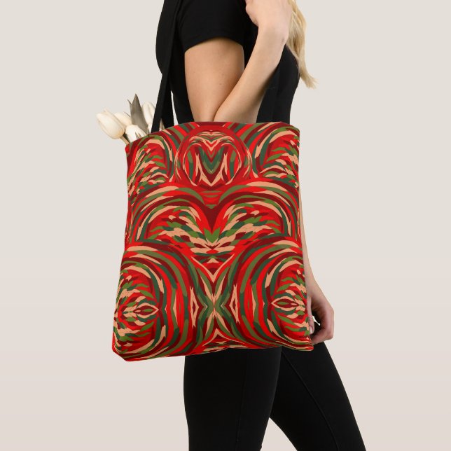 Bolsa Tote Penas de Flamingo Coloridas (Close Up)